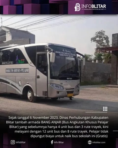 Info Rute Bus Sekolah Gratis (BANG ANJAR) Kabupaten Blitar